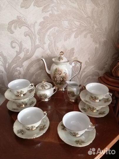 Кофейный перламутровый сервиз 