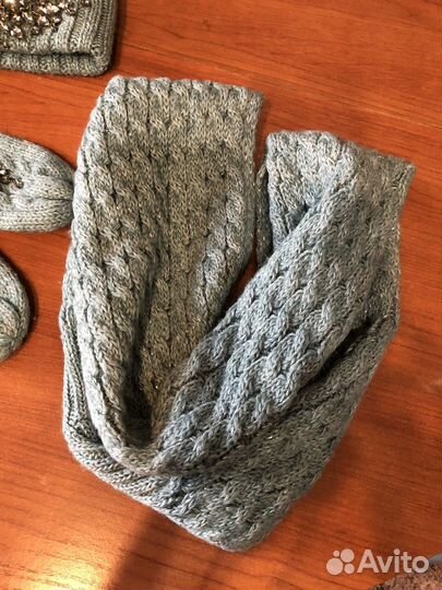 Комплект : шапка, снуд, варежки