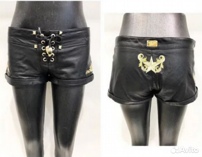 Шорты кожа Philipp Plein, новые, оригинал