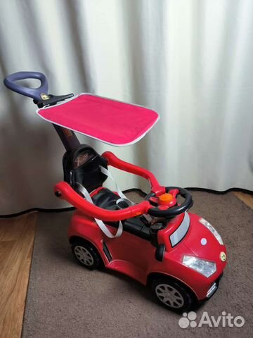 Машинка каталка толокар с ручкой