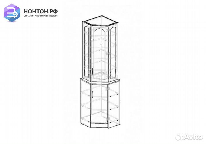 Буфет Констанция угловой голубой
