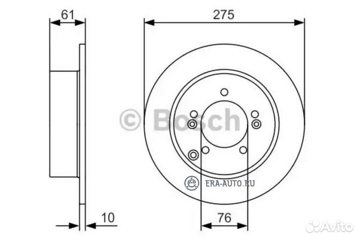 Bosch 0986479525 0 986 479 525 диск тормозной задн