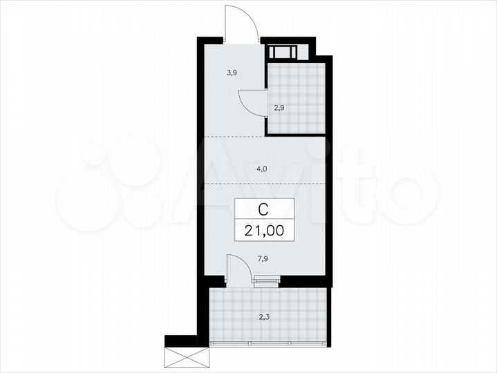 Квартира-студия, 21 м², 8/9 эт.