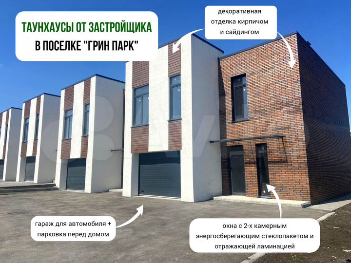 Таунхаус 150 м² на участке 3 сот.