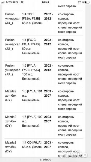 Пыльник шруса Форд Фюжн 304023