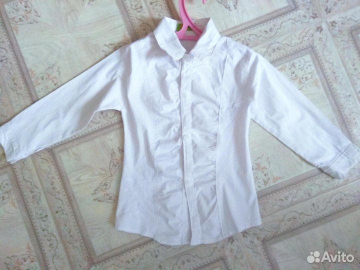 Школьная блузка (рубашка) для девочки р.116-128 см