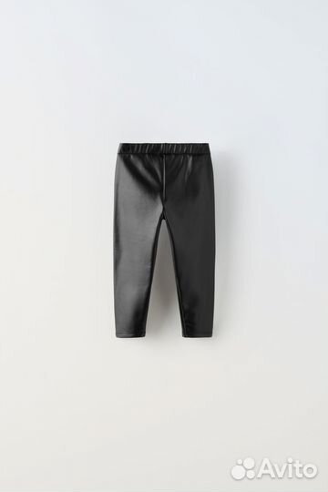 Леггинсы zara 116 из искусственной кожи новые