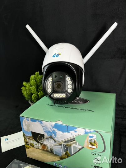 Поворотная 4G камера видеонаблюдения с sim картой