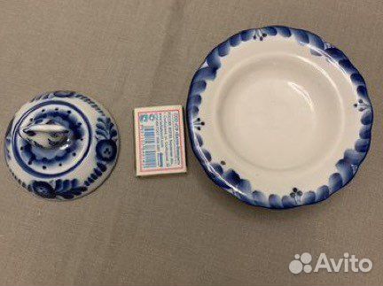 Новая икорница Гжель с крышкой