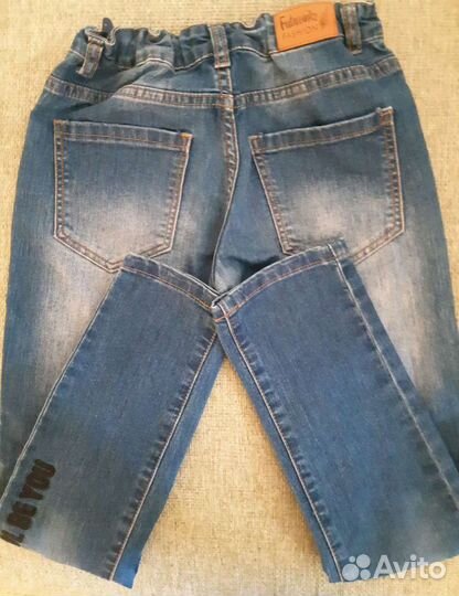 Брюки джинсовые для девочки на рост 140 см