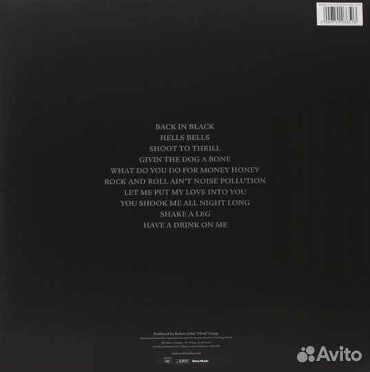 Пластинка AC/DC Back In Black (LP)