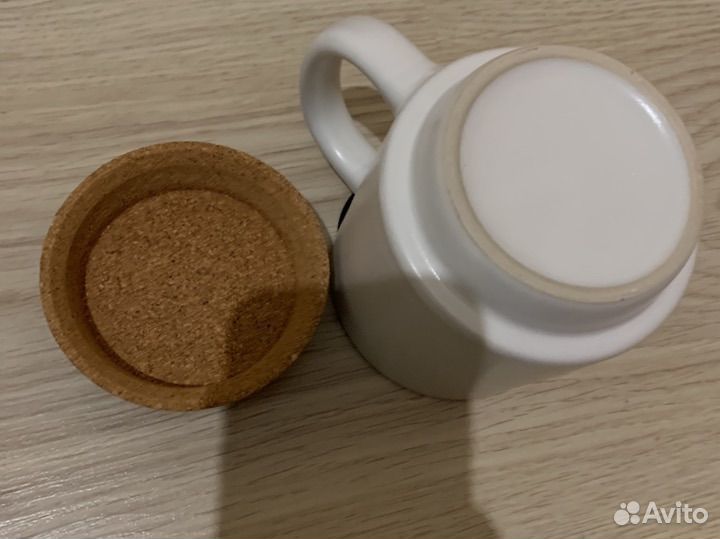 Кружка керамическая с пробковой подставкой