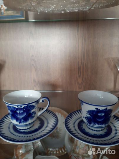 Чашка с блюдцем Гжель, 2шт