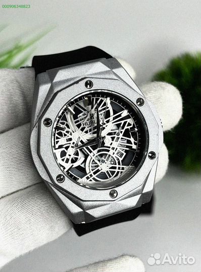 Часы наручные Hublot WHB3 серебро (Арт.57854)