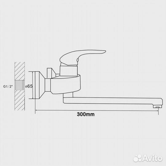 Смеситель для ванны Shevanik S5502, хром