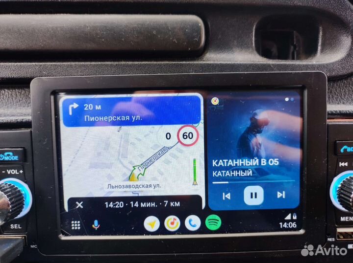 Магнитола 1din carplay android auto