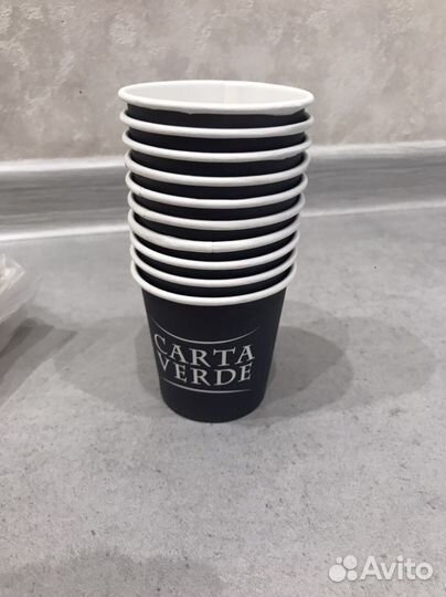 Стакан пластик 100 мл, ложки пластик, трубочка