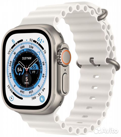 Apple Watch Ultra, ремешок Ocean белого цвета