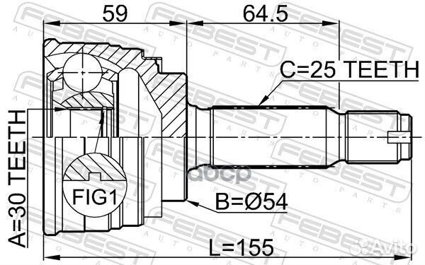 Шрус наружный 30x54x25 (mitsubishi chariot/spac