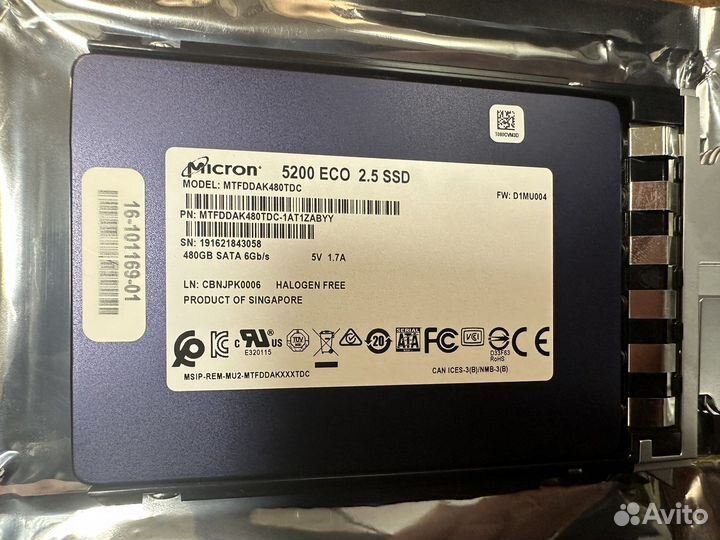 SSD Cisco Micron 5200 ECO 480gb UCS-S3260-G3SD48