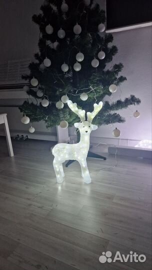 Новогодний олень светящийся 60 см