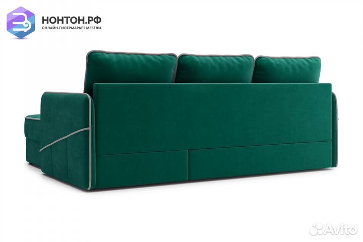 Диван угловой дельфин Энерджи изумрудный