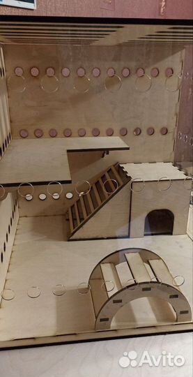 Большая деревянная клетка для хомяка свинки грызун