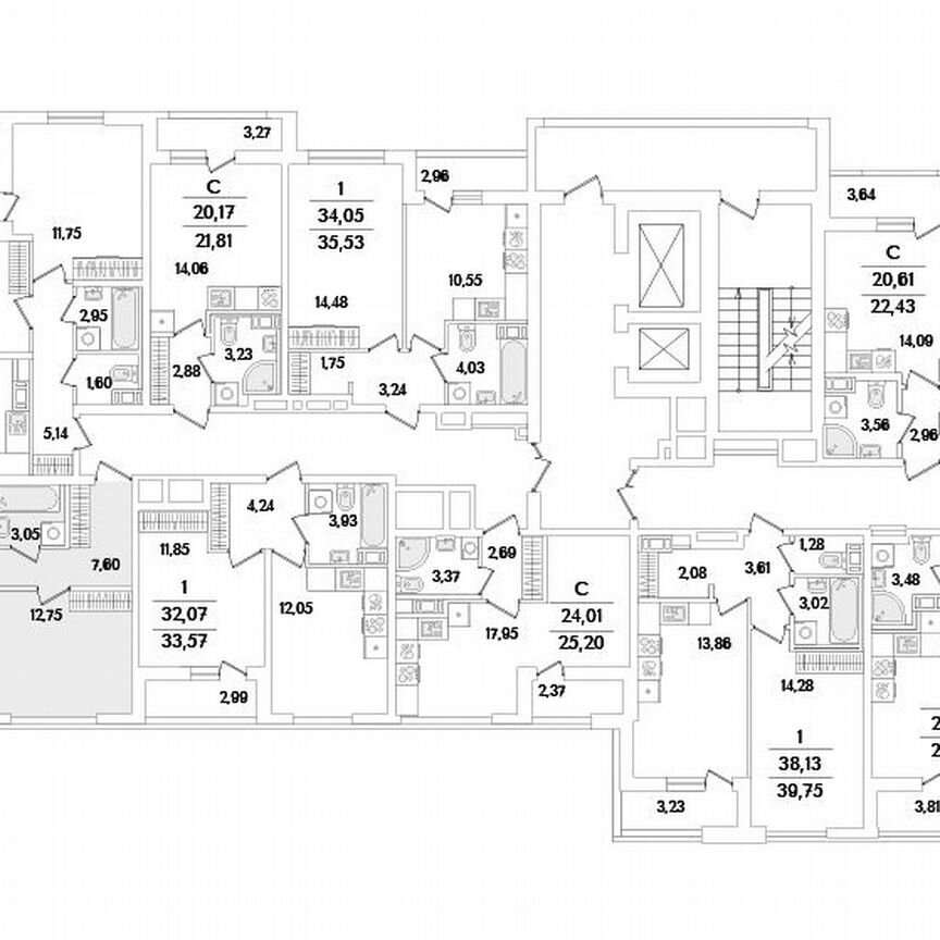 1-к. квартира, 50,1 м², 4/17 эт.