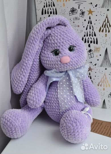 Вязанные игрушки Большой Зайка