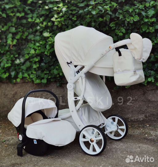 Коляска 3 в 1 Luxmom 608-2 (эко кожа)