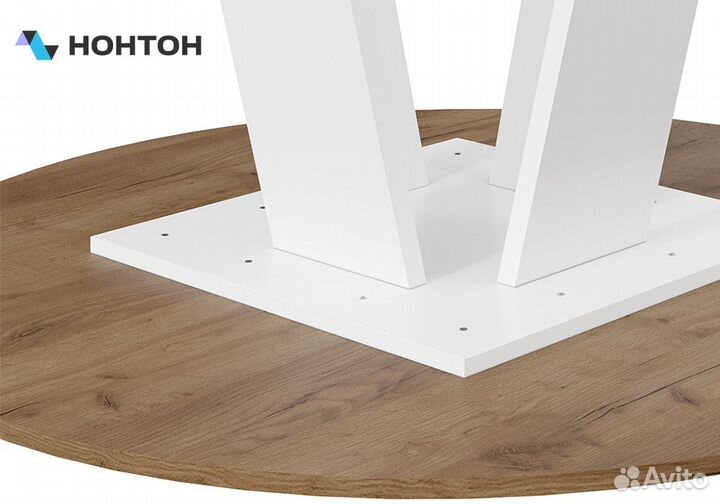 Стол обеденный Райнер тип 1 белый / дуб крафт золо