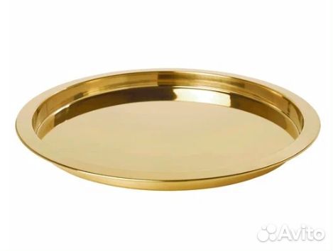 Золотой поднос glattis IKEA, желтая медь, 38 см