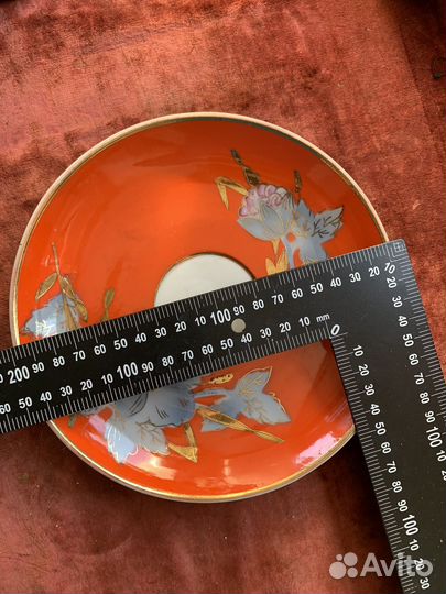 Блюдце Мальва, от чайной пары, Барановка, СССР