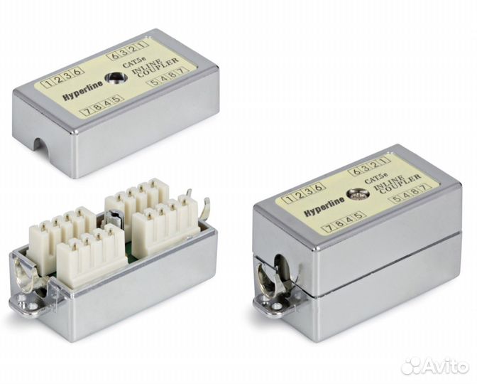 Hyperline CA-IDC-C5e-SH-F-WH Проходной адаптер (co