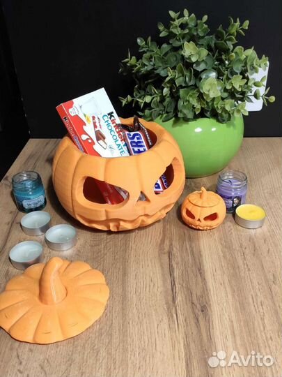 Декоративная тыква ваза на хэллоуин