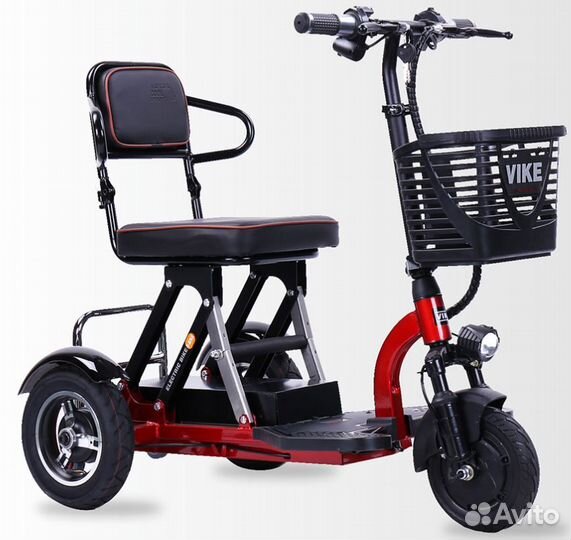 Трехколесный электрический скутер коляска складной
