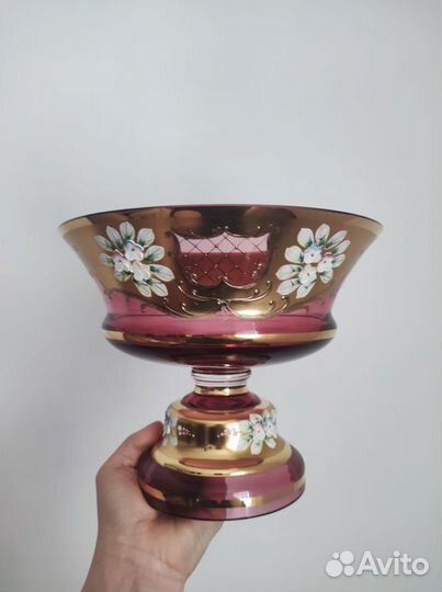 Ваза для фруктов хрустальная