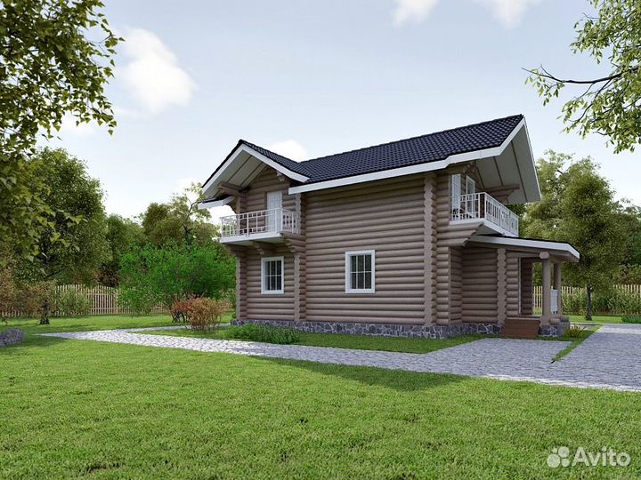 Строительство сруба дома из бревна 8000х12300мм