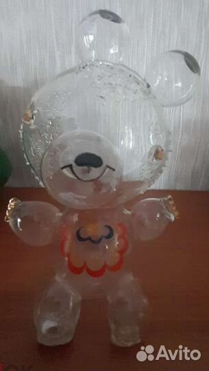 Олимпийский мишка, дутое стекло