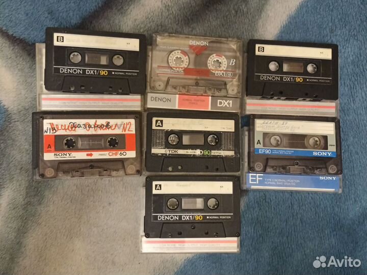 Аудиокассеты denon, sony., tdk