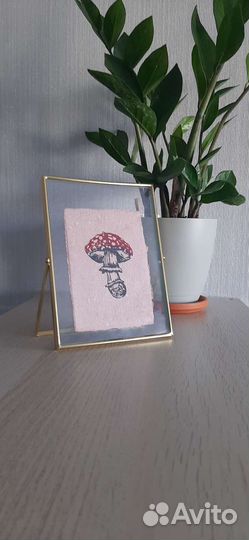 Картина интерьерная, графика, мухомор