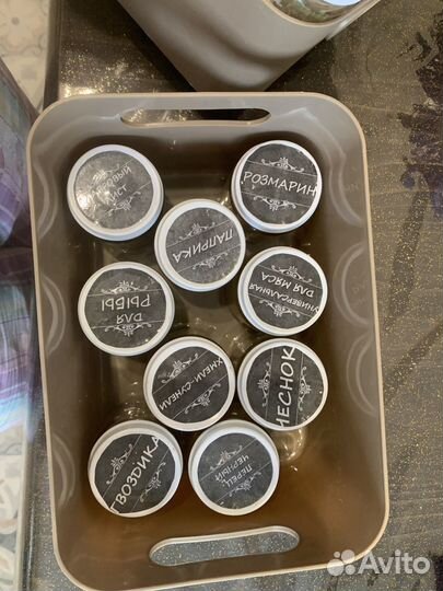 Баночки для специй с наклейками