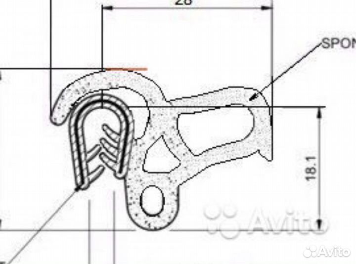 Ремкомплект уплотнителя сдвижной двери VW T4