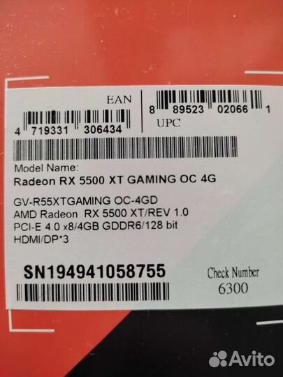 Radeon RX 5500 XT gaming OC 4Gb