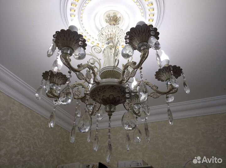 Люстра Иран бронза хрусталь эксклюзив новая 6 ламп
