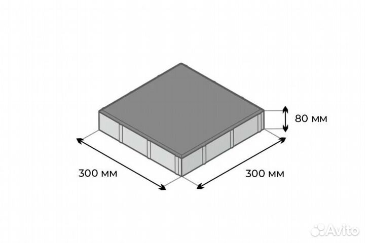 Тротуарная плитка / Брусчатка Стандарт Красный 80