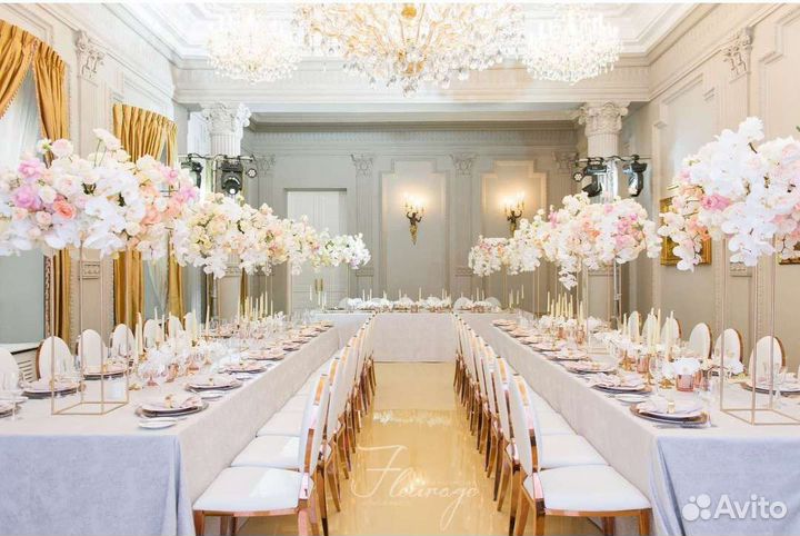 Свадьба, Оформление, Цветы на столы гостей