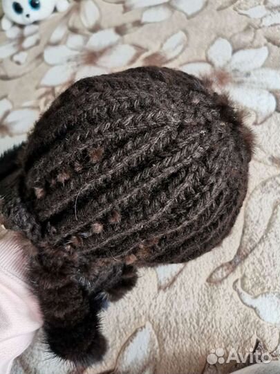 Шапка вязаная норка