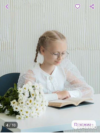 Блузка школьная белая для девочки