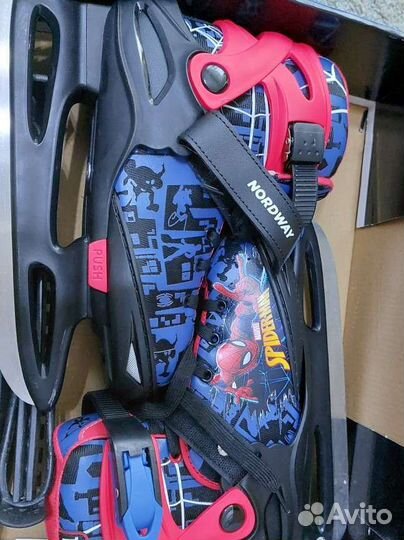 Коньки детские раздвижные nordway человек-паук